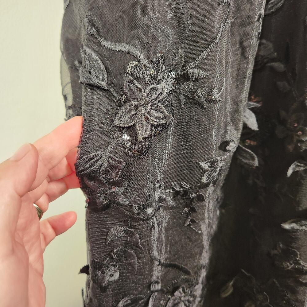 BLOOMCHIC Cocktail Dress Womens 1X
Black 3D Floral Embroidered Full Mesh Skirt - Picture 11 of 12